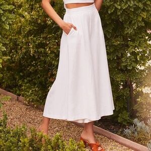 Lulus Women's White Linen Trousers